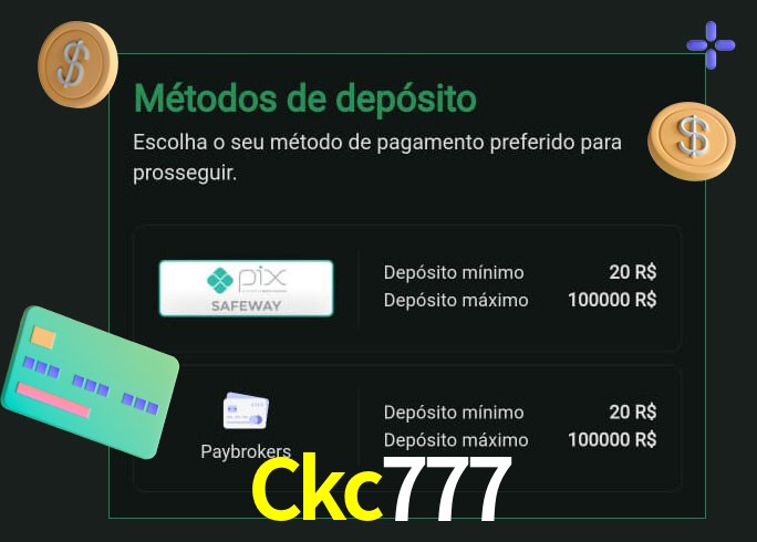 O cassino Ckc777 oferece uma grande variedade de métodos de pagamento